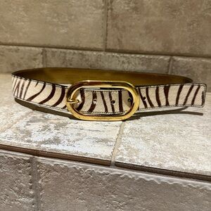 Michael Kors Animal Print Belt with Gold Buckle